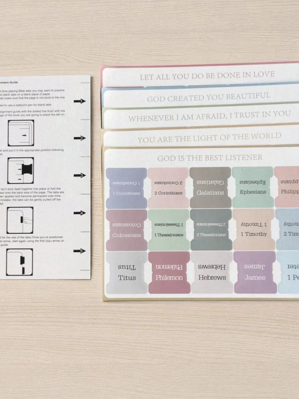 Aesthetic Bible Tab Stickers 75 Peel & Stick Index Tabs Guide 35mm Square